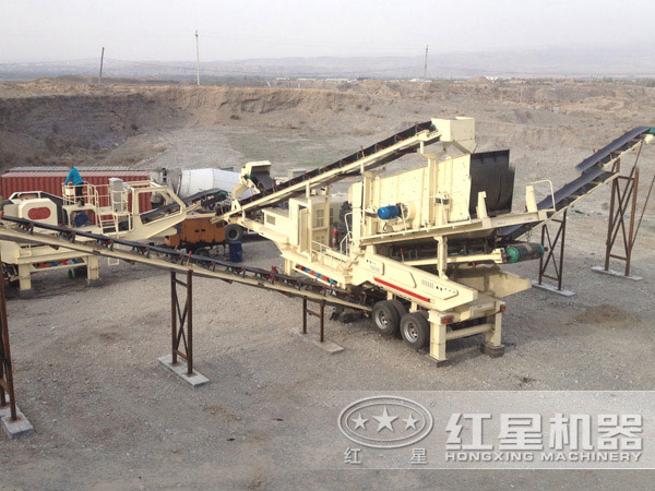 時產(chǎn)150噸青石輪胎移動破碎站