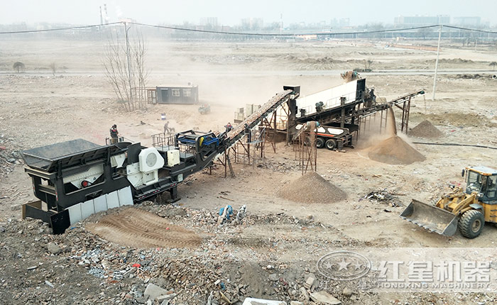 一體式移動(dòng)砂石粉碎機(jī)多機(jī)組合