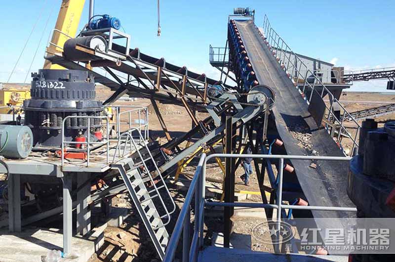 山東威海的花崗巖破碎生產(chǎn)線